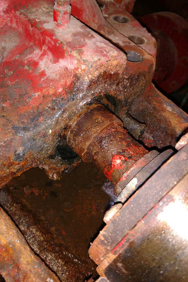 damaged fire pump interior
